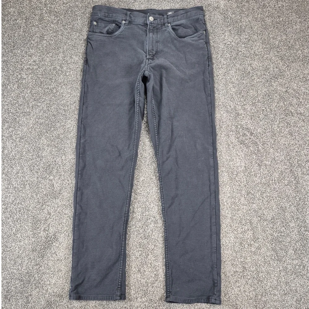 Faherty Stretch Terry 5-Pocket Pants Mens 32 (31x27.5) Black Straight Leg